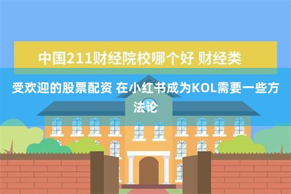 受欢迎的股票配资 在小红书成为KOL需要一些方法论